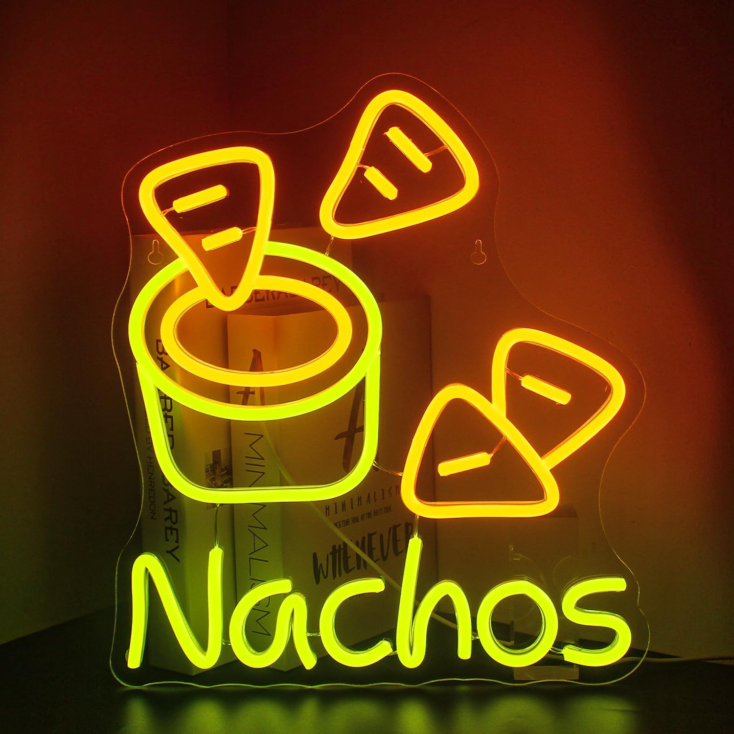 Food Snacks Game - Nachos Sarı Neon Işık LED Kısılabilir