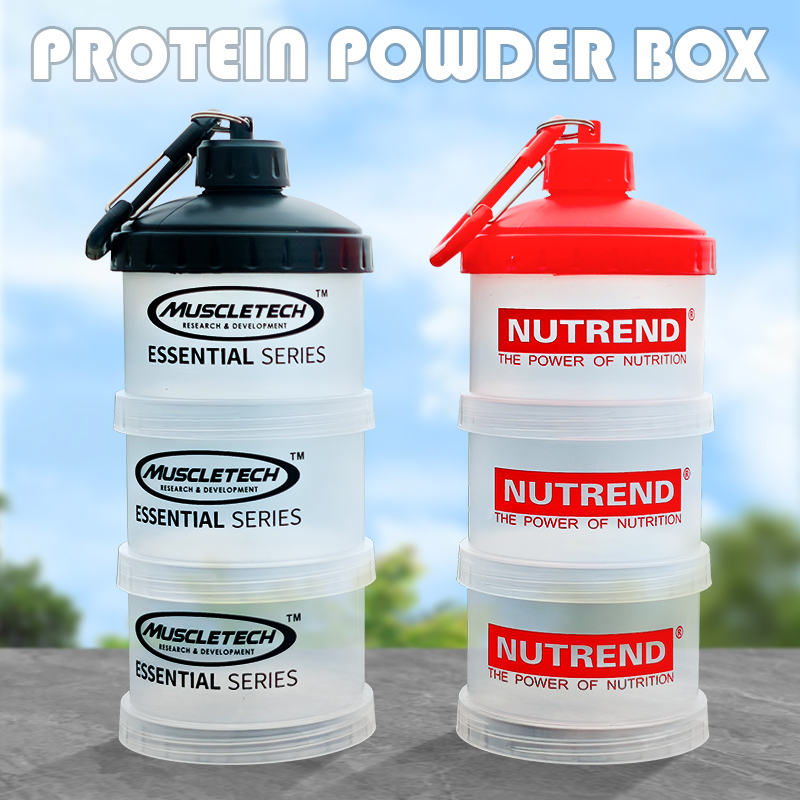 Food Snacks With Protein - 3 katmanlı Taşınabilir Protein Tozu Kutusu